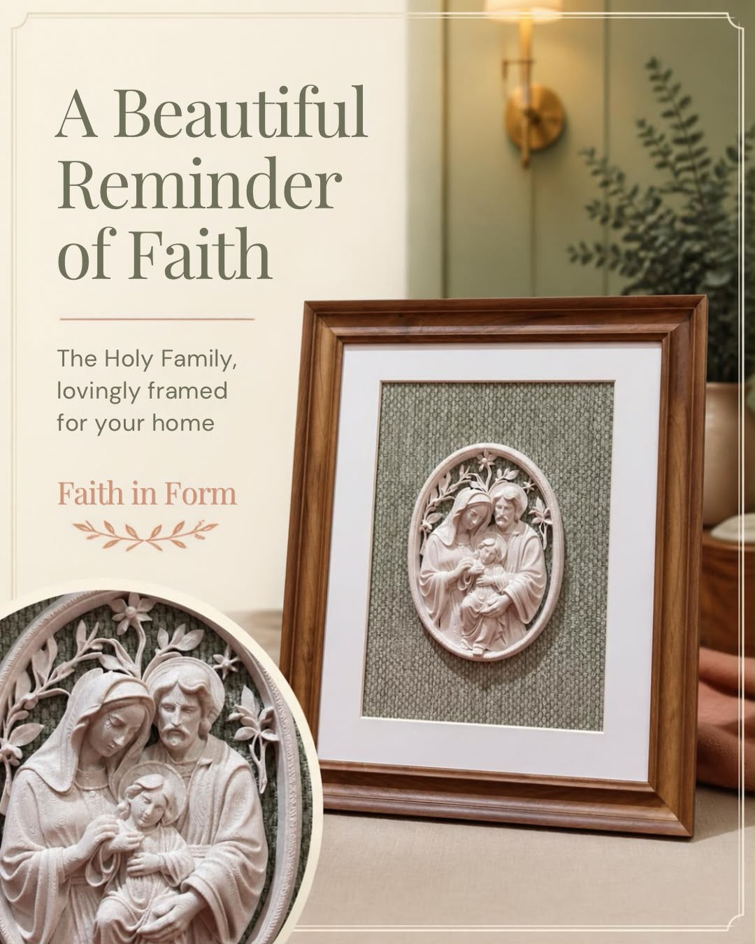 Holy Family Framed 3D Sacred Art
