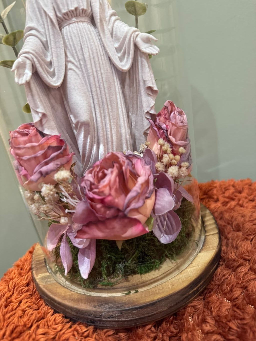 Our Lady of Graces Glass Cloche 3D Art