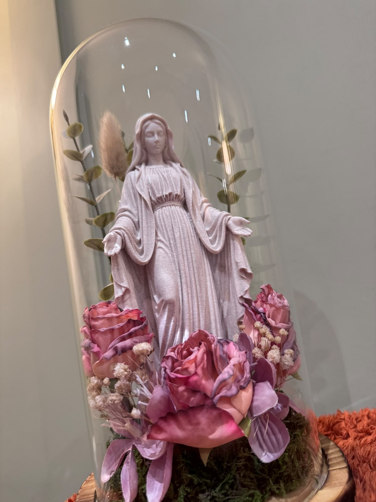 Our Lady of Graces Glass Cloche 3D Art