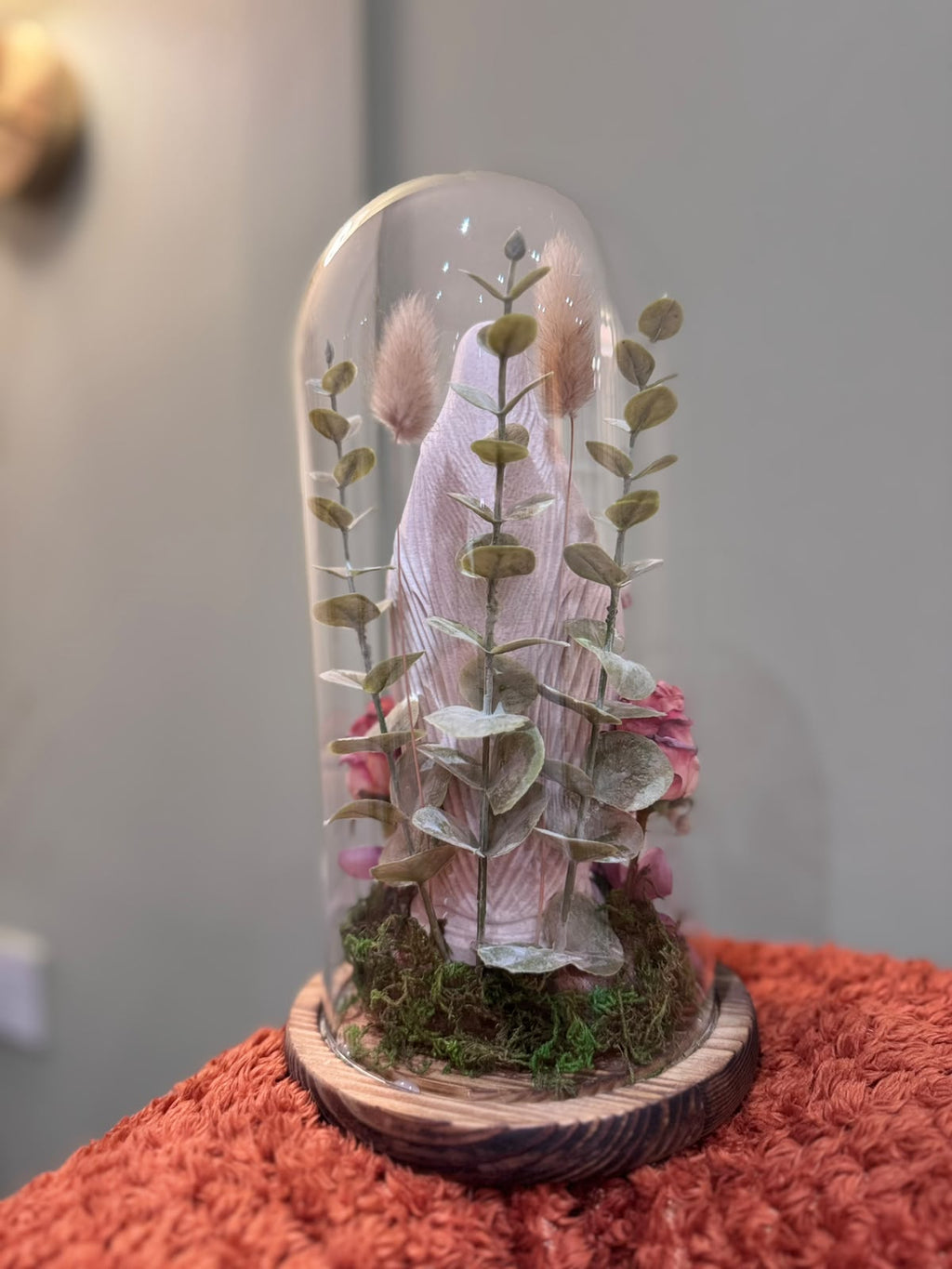 Our Lady of Graces Glass Cloche 3D Art