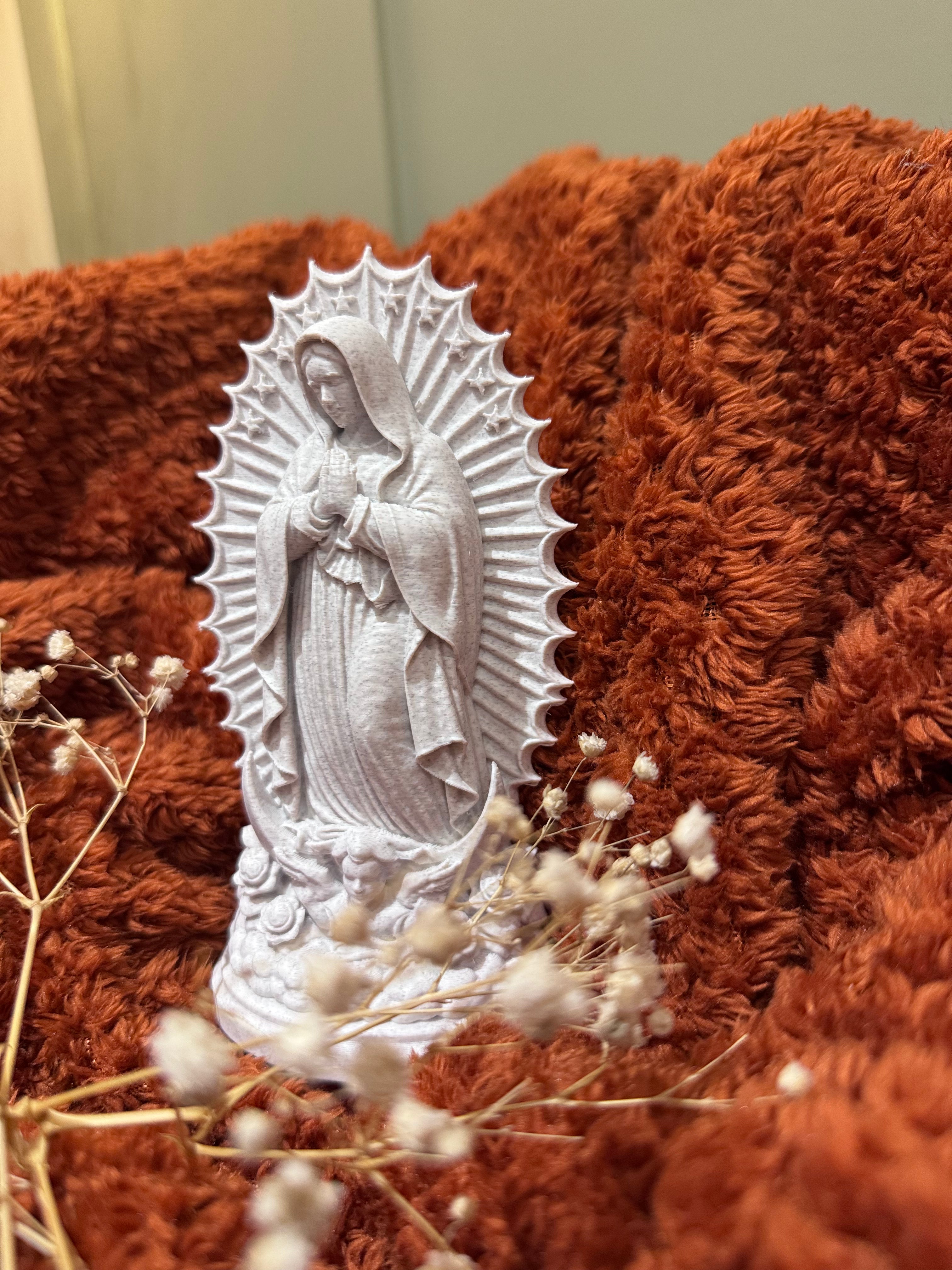 Our Lady of Guadalupe Sculpture 3D Sacred Art