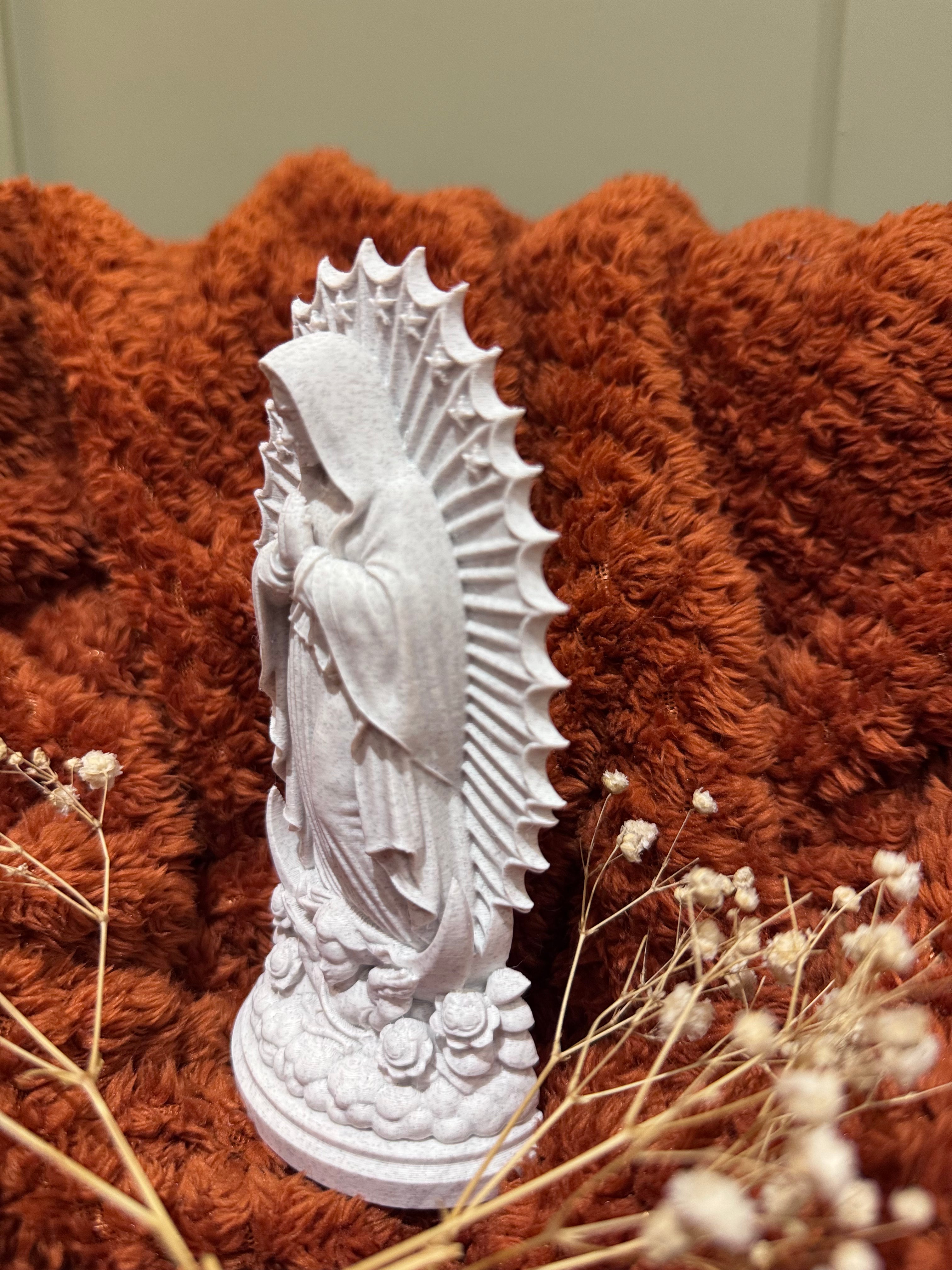 Our Lady of Guadalupe Sculpture 3D Sacred Art